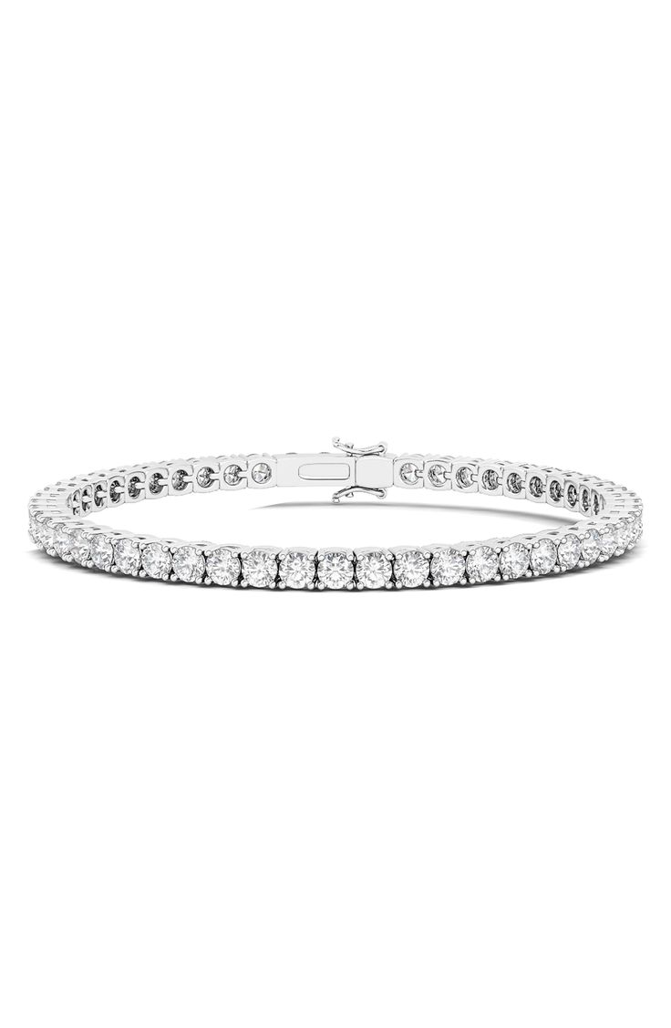 Sterling Silver 925 2MM 3MM 4MM Moissanite Tennis Bracelet