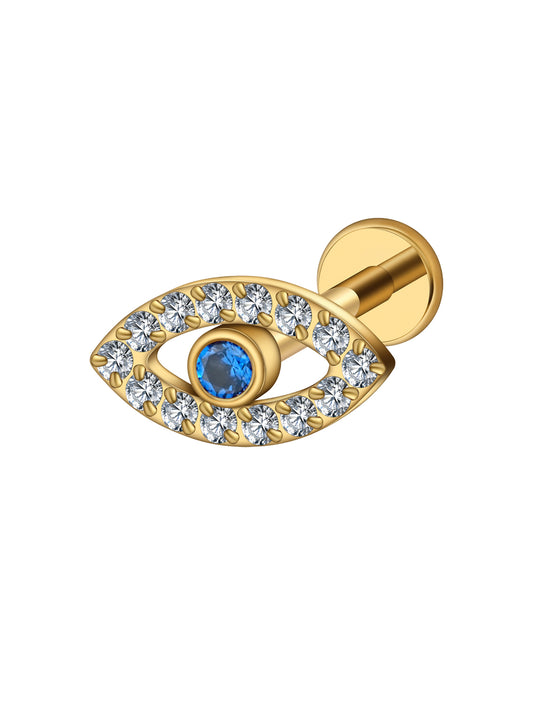 Titanium Blue Eye Threaded Labret